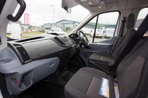 Inside Transit minibus hire Dash Drive